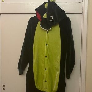 Adult size medium Green  Dinosaur Godzilla Onesie